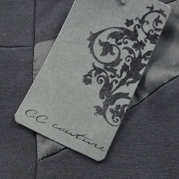 CC Couture Black Pencil Mini Skirt  Zip-Back Lined Viscose Nylon Spandex Size S - Picture 5 of 8